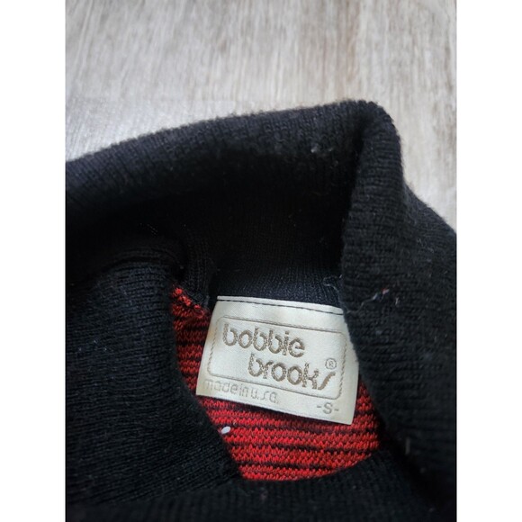 VTG Bobbie Brooks Knit Turtleneck Sweater Black Red Polka Dot 3/4 Sleeve Sz S - Picture 5 of 9